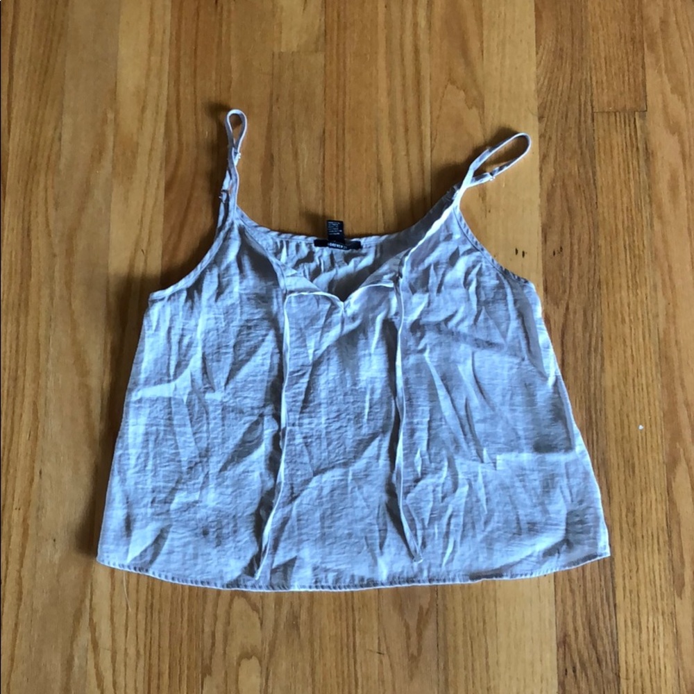 Tope spaghetti strap crop tank with front tie